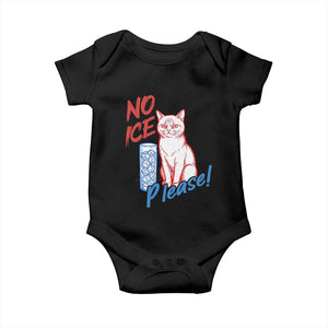 No Ice Please Angry Cat Graphic Baby Onesie Subtle Against Ice Protest Political Resistance TS02 Black Print Your Wear