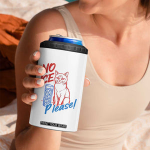 No Ice Please Angry Cat Graphic 4 in 1 Can Cooler Tumbler Subtle Against Ice Protest Political Resistance TS02 Print Your Wear