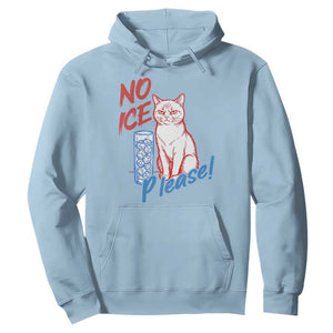 No Ice Please Angry Cat Graphic Hoodie Subtle Against Ice Protest Political Resistance TS02 Light Blue Print Your Wear