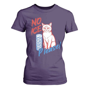 No Ice Please Angry Cat Graphic T Shirt For Women Subtle Against Ice Protest Political Resistance TS02 Purple Print Your Wear