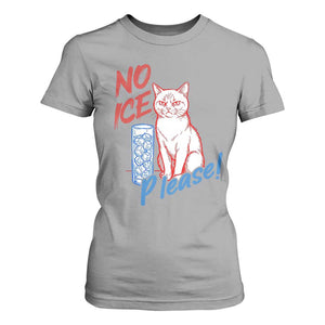 No Ice Please Angry Cat Graphic T Shirt For Women Subtle Against Ice Protest Political Resistance TS02 Sport Gray Print Your Wear