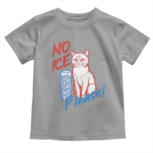 No Ice Please Angry Cat Graphic Toddler T Shirt Subtle Against Ice Protest Political Resistance TS02 Sport Gray Print Your Wear