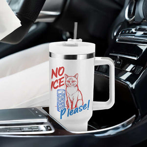 No Ice Please Angry Cat Graphic Tumbler With Handle Subtle Against Ice Protest Political Resistance TS02 Print Your Wear