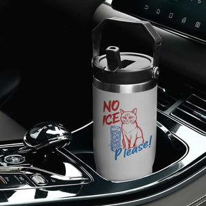No Ice Please Angry Cat Graphic Flip Straw Tumbler Subtle Against Ice Protest Political Resistance TS02 Print Your Wear