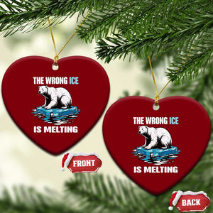 The Wrong Ice is Melting Polar Bear Ceramic Ornament Against Ice Environmental Activist Protest TS02 Print Your Wear