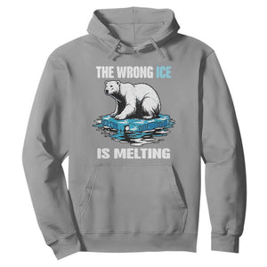 The Wrong Ice is Melting Polar Bear Hoodie Against Ice Environmental Activist Protest TS02 Sport Gray Print Your Wear