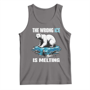 The Wrong Ice is Melting Polar Bear Tank Top Against Ice Environmental Activist Protest TS02 Deep Heather Print Your Wear