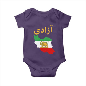 Freedom Iran Sun and Lion Flag Baby Onesie Free Iranian Revolution 2026 TS02 Purple Print Your Wear