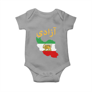 Freedom Iran Sun and Lion Flag Baby Onesie Free Iranian Revolution 2026 TS02 Sport Gray Print Your Wear