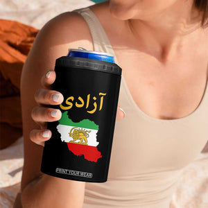 Freedom Iran Sun and Lion Flag 4 in 1 Can Cooler Tumbler Free Iranian Revolution 2026 TS02 Print Your Wear