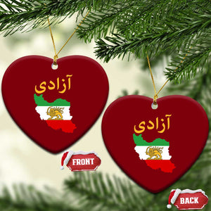 Freedom Iran Sun and Lion Flag Ceramic Ornament Free Iranian Revolution 2026 TS02 Print Your Wear