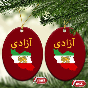 Freedom Iran Sun and Lion Flag Ceramic Ornament Free Iranian Revolution 2026 TS02 Print Your Wear