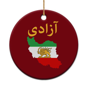 Freedom Iran Sun and Lion Flag Ceramic Ornament Free Iranian Revolution 2026 TS02 1pc Red Print Your Wear