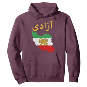 Freedom Iran Sun and Lion Flag Hoodie Free Iranian Revolution 2026 TS02 Maroon Print Your Wear