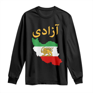 Freedom Iran Sun and Lion Flag Long Sleeve Shirt Free Iranian Revolution 2026 TS02 Black Print Your Wear