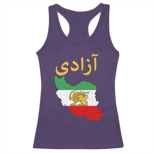 Freedom Iran Sun and Lion Flag Racerback Tank Top Free Iranian Revolution 2026 TS02 Purple Print Your Wear