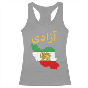 Freedom Iran Sun and Lion Flag Racerback Tank Top Free Iranian Revolution 2026 TS02 Sport Gray Print Your Wear