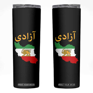 Freedom Iran Sun and Lion Flag Skinny Tumbler Free Iranian Revolution 2026 TS02 Black Print Your Wear