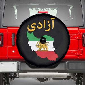 Freedom Iran Sun and Lion Flag Spare Tire Cover Free Iranian Revolution 2026 TS02 Black Print Your Wear