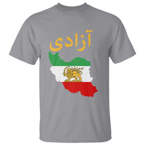 Freedom Iran Sun and Lion Flag T Shirt Free Iranian Revolution 2026 TS02 Sport Gray Print Your Wear