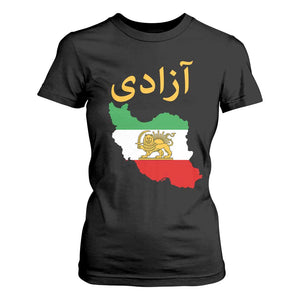 Freedom Iran Sun and Lion Flag T Shirt For Women Free Iranian Revolution 2026 TS02 Black Print Your Wear