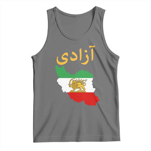 Freedom Iran Sun and Lion Flag Tank Top Free Iranian Revolution 2026 TS02 Black Heather Print Your Wear