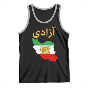 Freedom Iran Sun and Lion Flag Tank Top Free Iranian Revolution 2026 TS02 Black Athletic Heather Print Your Wear