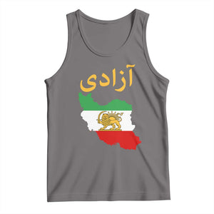 Freedom Iran Sun and Lion Flag Tank Top Free Iranian Revolution 2026 TS02 Deep Heather Print Your Wear