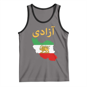 Freedom Iran Sun and Lion Flag Tank Top Free Iranian Revolution 2026 TS02 Deep Heather Black Print Your Wear