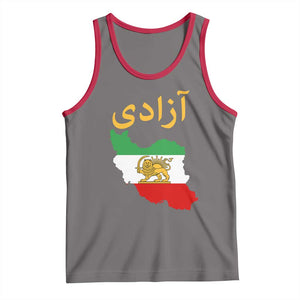 Freedom Iran Sun and Lion Flag Tank Top Free Iranian Revolution 2026 TS02 Deep Heather Red Print Your Wear