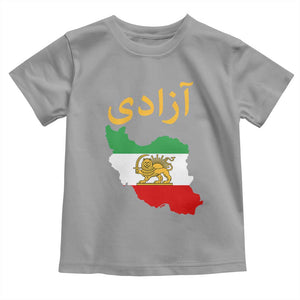 Freedom Iran Sun and Lion Flag Toddler T Shirt Free Iranian Revolution 2026 TS02 Sport Gray Print Your Wear