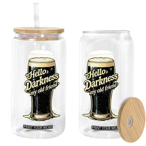 Hello Darkness My Old Friend Funny Stout Beer Glass Can Vintage Craft Brew Lovers TS02 Print Your Wear