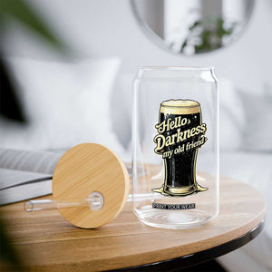 Hello Darkness My Old Friend Funny Stout Beer Glass Can Vintage Craft Brew Lovers TS02 Print Your Wear
