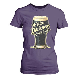 Hello Darkness My Old Friend Funny Stout Beer T Shirt For Women Vintage Craft Brew Lovers TS02 Purple Print Your Wear