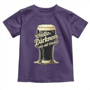 Hello Darkness My Old Friend Funny Stout Beer Toddler T Shirt Vintage Craft Brew Lovers TS02 Purple Print Your Wear