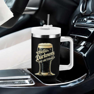 Hello Darkness My Old Friend Funny Stout Beer Tumbler With Handle Vintage Craft Brew Lovers TS02 Print Your Wear