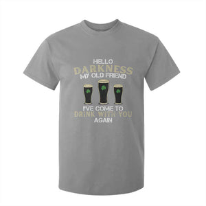 Hello Darkness My Old Friend Funny Irish Stout Beer T Shirt For Kid St. Patrick’s Day Drinking Humor Craft Brew Lovers TS02 Sport Gray Print Your Wear