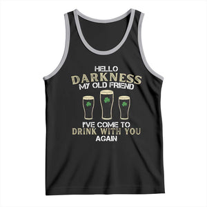 Hello Darkness My Old Friend Funny Irish Stout Beer Tank Top St. Patrick’s Day Drinking Humor Craft Brew Lovers TS02 Black Athletic Heather Print Your Wear