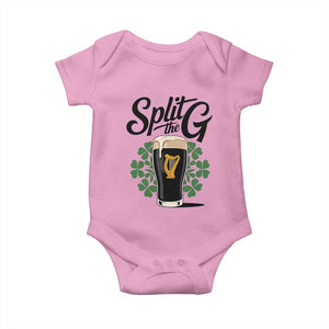 Split the G Funny Irish Drinking Baby Onesie St. Patrick’s Day Stout Beer Lovers Pub Crawls TS02 Light Pink Print Your Wear