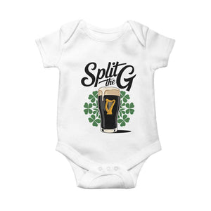 Split the G Funny Irish Drinking Baby Onesie St. Patrick’s Day Stout Beer Lovers Pub Crawls TS02 White Print Your Wear