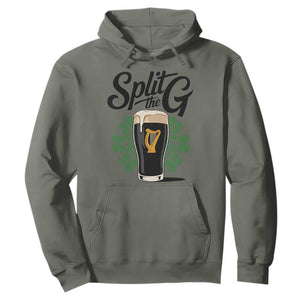 Split the G Funny Irish Drinking Hoodie St. Patrick’s Day Stout Beer Lovers Pub Crawls TS02 Military Green Print Your Wear