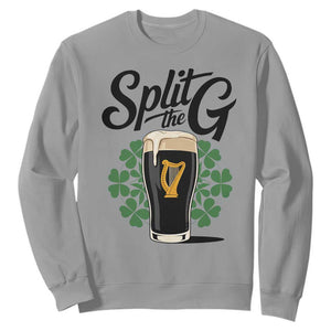 Split the G Funny Irish Drinking Sweatshirt St. Patrick’s Day Stout Beer Lovers Pub Crawls TS02 Sport Gray Print Your Wear