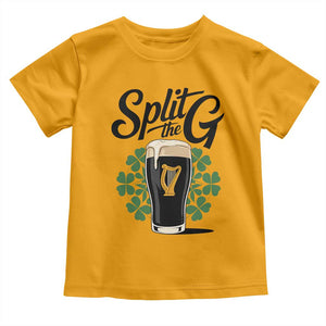 Split the G Funny Irish Drinking Toddler T Shirt St. Patrick’s Day Stout Beer Lovers Pub Crawls TS02 Gold Print Your Wear