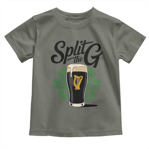 Split the G Funny Irish Drinking Toddler T Shirt St. Patrick’s Day Stout Beer Lovers Pub Crawls TS02 Military Green Print Your Wear