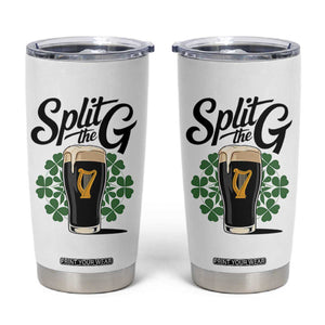 Split the G Funny Irish Drinking Tumbler Cup St. Patrick’s Day Stout Beer Lovers Pub Crawls TS02 White Print Your Wear
