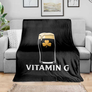 Vitamin G Funny Irish Stout Beer Throw Blanket St. Patrick’s Day Drinking Humor TS02 Print Your Wear