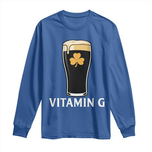 Vitamin G Funny Irish Stout Beer Long Sleeve Shirt St. Patrick’s Day Drinking Humor TS02 Royal Blue Print Your Wear