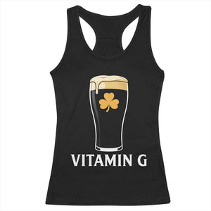 Vitamin G Funny Irish Stout Beer Racerback Tank Top St. Patrick’s Day Drinking Humor TS02 Black Print Your Wear