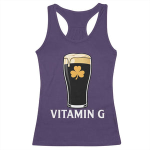 Vitamin G Funny Irish Stout Beer Racerback Tank Top St. Patrick’s Day Drinking Humor TS02 Purple Print Your Wear