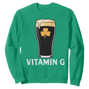 Vitamin G Funny Irish Stout Beer Sweatshirt St. Patrick’s Day Drinking Humor TS02 Irish Green Print Your Wear